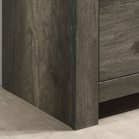 Nightstand, 2 Drawer Storage - Gray
