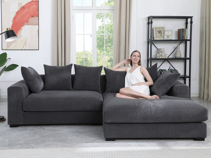 Naomi - 3 Piece Upholstered Sectional - Dark Gray