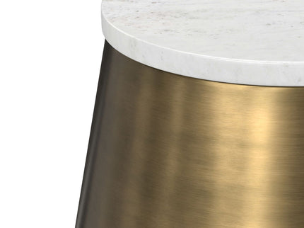 Benning - Side Table - Antique Brass / White