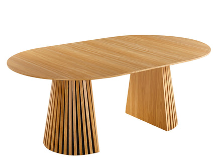 Extendable Pedestal Multifunctional Dining Table - Oak