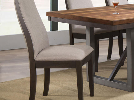 Upholstered Dining Chair (Set of 2) - Taupe / Brown