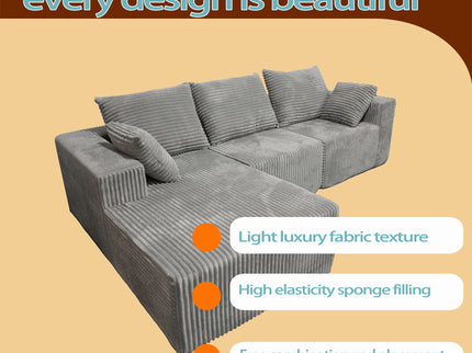 Corner Combination Sofa Sectional Couch With Soft Fabric