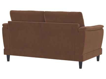 Dania - Upholstered Crescent Loveseat With Curved Tufted Arms - Rust