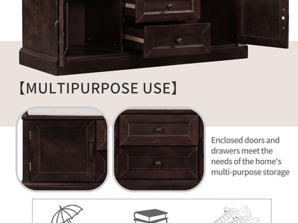 Hearth & Haven Daisy - Storage Bench With 2 Drawers And 2 Cabinets