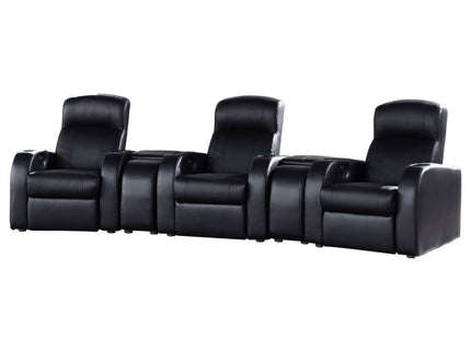 Greenfield - 3 Seater Home Theater With 2 Wedge Consoles - Black