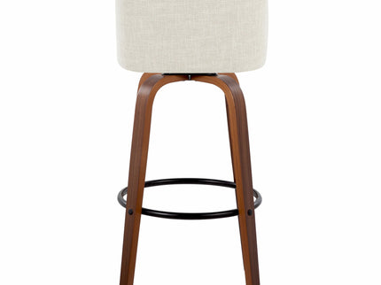 Toriano - Contemporary Fixed Height Barstool Swivel And Round Footrest (Set of 2)