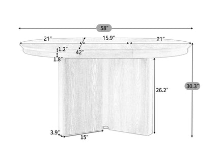 Farmhouse Oval Extendable Dining Table With Pedestal Base