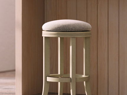 Backless Swivel Stool With Upholstered Seat