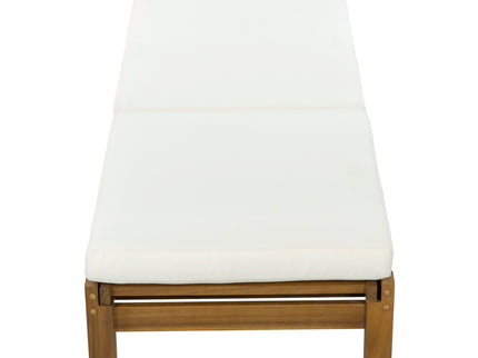 Adjustable Outdoor Patio Lounge Chair Chaise Lounge - Beige / Natural