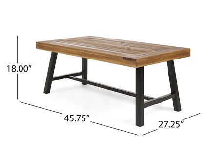 Carlisle - Industrial Coffee Table With And Slat Panel Design - Natural