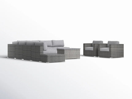 Wicker Sectional Seating Group With Cushions