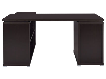 Tona - L-Shape Computer Desk With 3 Drawers And 5 Shelves