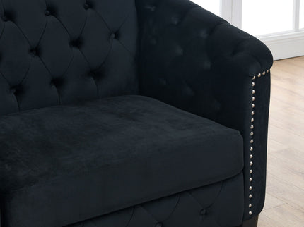 Modern Chesterfield Sofa With Tufted Backrest For Living Room