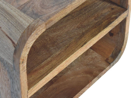 Floating Open Curve Nightstand - Oak