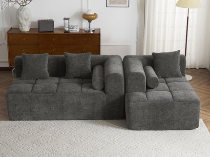 Sectional Free Combined Sofa With 2 Side Pockets
