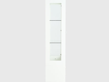 Modern Upholstered Glass Display Cabinet With Adjustable LED Light - White