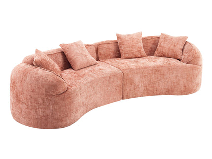 Curved Compressed Sofa, Nordic-Style Design For Living Room