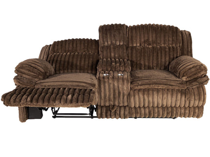 Contemporary Motion Loveseat With Console Storage