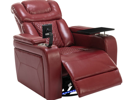 270 Degree Swivel Power Recliner With Tray Table, Phone Holder, Cup Holder, USB Port
