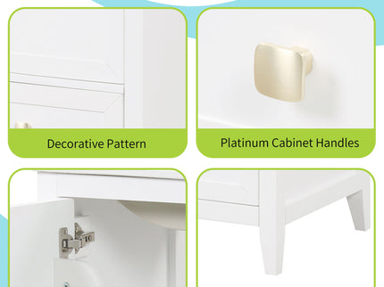 Bathroom Vanity With Sink, Soft Closing Cabinet Door, Storage Rack And Drawer
