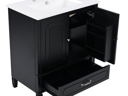 Bathroom Vanity With Sink, Soft Closing Door, Multi Functional Storage