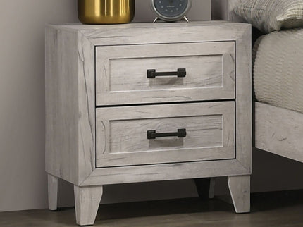 Nightstand, Bedside Table - White Washed