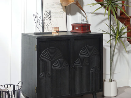 2 Door Accent Cabinet Storage Cabinet With Adjustable Shelf - Black