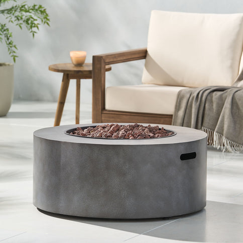 Round Iron Fire Pit With 40, 000 Btu