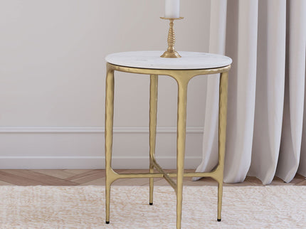 Prussia - Round Side Table - White Marble