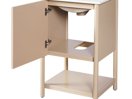Bathroom Vanity With Sink, Freestanding Single Cabinet Set - Cream White