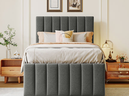Upholstered Design Platform Bed With Trundle