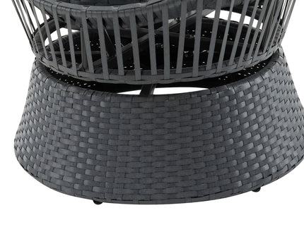 Modern Swivel Wicker Lounge Chair With Round Design