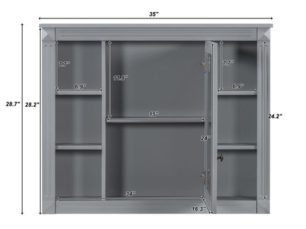 Bathroom Vanity With Top Sink, Mirror Cabinet, 2 Soft Closing Doors & 2 Drawers
