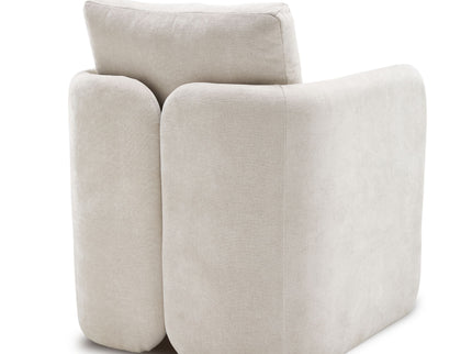 Armchair With Low Profile Curved Frame - Beige