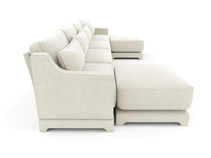 Stylish Sofa With Ottoman And Lumbar Pillows, Ergonomic Design