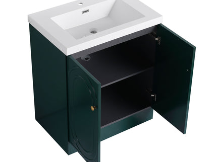 Contemporary Freestanding Bathroom Vanity With Resin Sink & Soft-Close Cabinet Doors