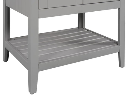 Modern Bathroom Vanity With Sink And Open Shelf