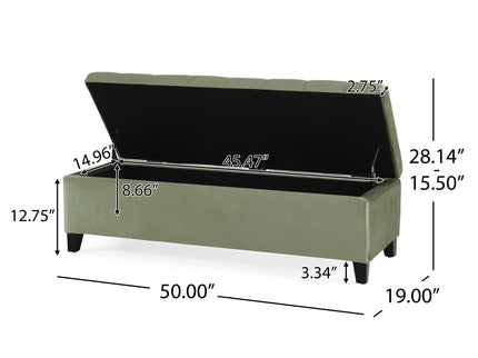 Wendover - Elegant Tufted Storage Bench With Lift-Up Top And Birch Wood Legs
