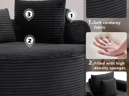 Round Sofa Bed With 3 Pillows For Living Room
