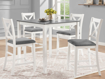 5 Piece Counter Height Dining Table Set With 4 Chairs
