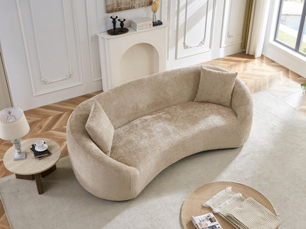 Curved 3 Seater Sofa, Long Living Room Couch