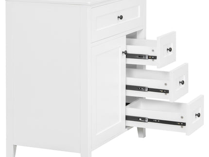 Bathroom Vanity With Sink, 3 Drawers And Adjustable Shelf