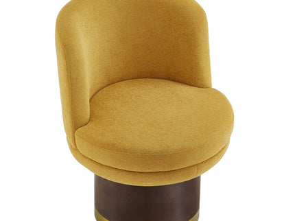 Round Swivel Accent Chair With Ergonomic Backrest For Living Room