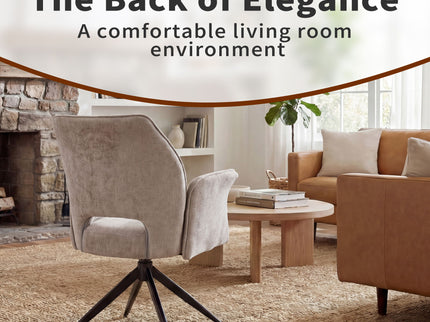 Dining Chair With Soft Cushion And 360° Rotation, Comfortable Armrest For Kitchen (Set of 2) - Gray