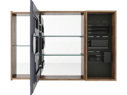 Wall Mounted Bathroom Cabinet, Adjustable Shelves Storage Cabinet - Imitative Oak