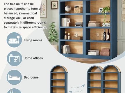 Freestanding Tall Bookshelves (Set of 2)