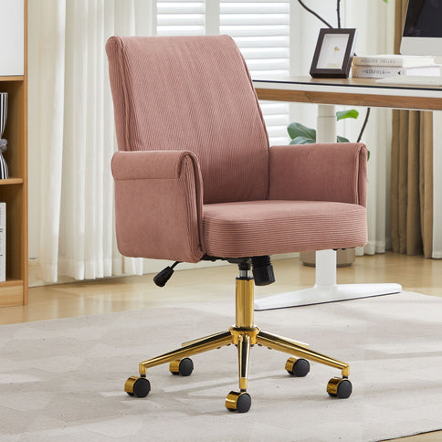 Ergonomic Mid-Back Office Chair With Striped Fabric