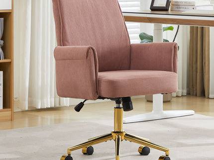 Ergonomic Mid-Back Office Chair With Gold Base