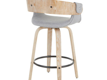 Elisa - Farmhouse Counter Stool (Set of 2) - White Washed / Gray