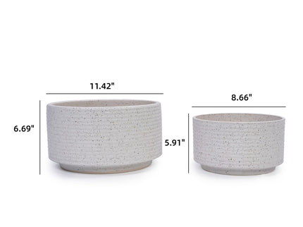 2 Pieces Flowerpot, Planter For Patio, Garden Or Windowsills - Milk White